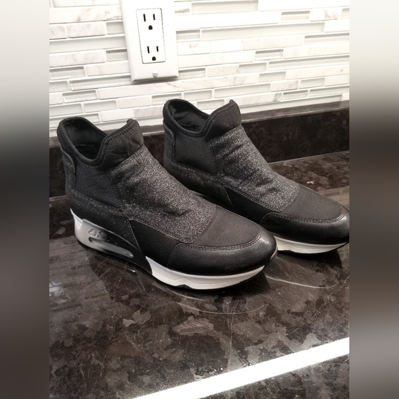 ASH BLACK Hi-top Glitter TRAINER 40 - Picture 2 of 6